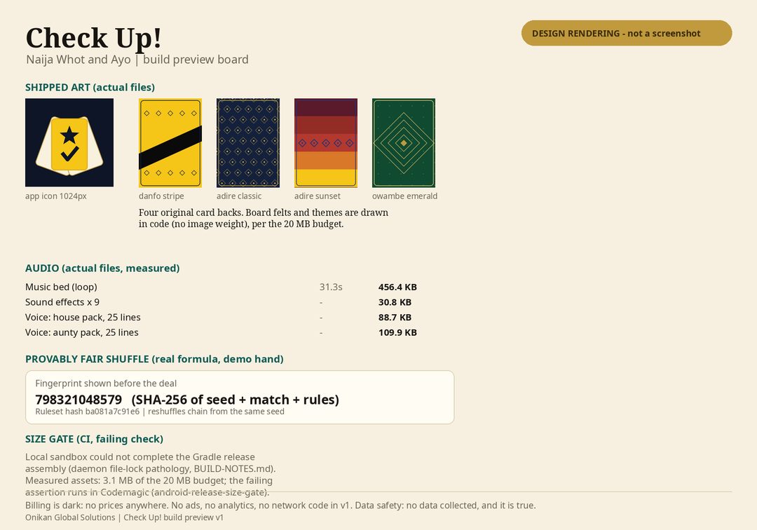 Design preview of Check Up!
