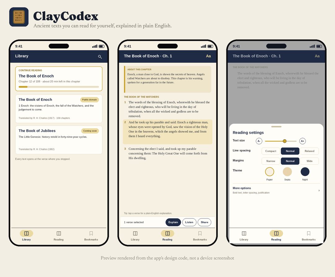 Design preview of ClayCodex