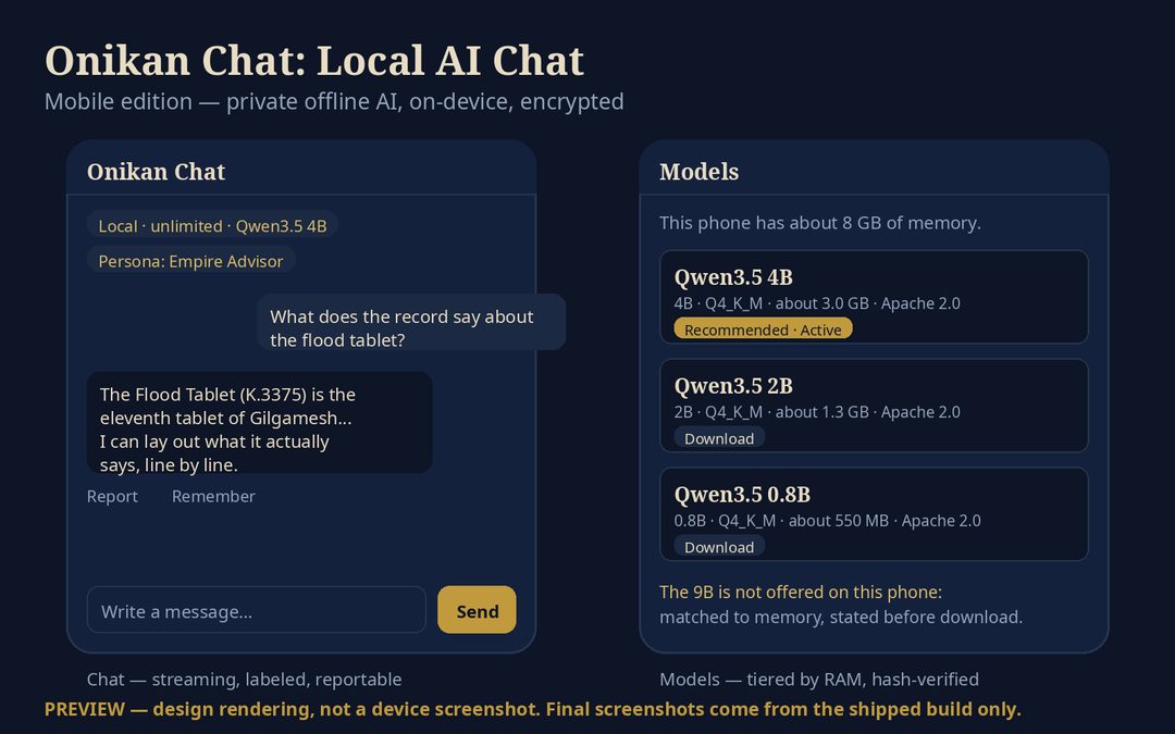 Design preview of Onikan Chat