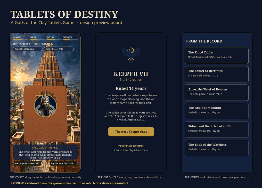 Design preview of Tablets of Destiny